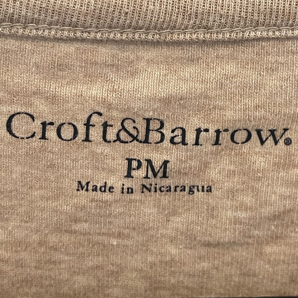 Minimalistic Croft & Barrow Neutral 3/4 Sleeve Blouse Sz PM - Picture 3 of 8